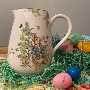 Beatrix Potter Peter Cottontail Pottery Barn Pitcher NWT